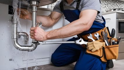 Technician using electronic equipment to detect a plumbing leak in Coral Gables